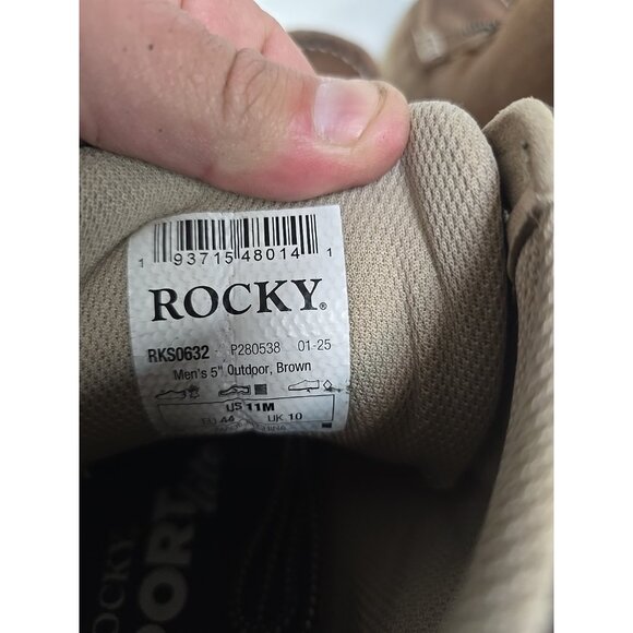 Rocky Men's Dry Strike 5" Soft Toe Slip Resistant RKS0632 Work Boot Brown 11M - Picture 4 of 8